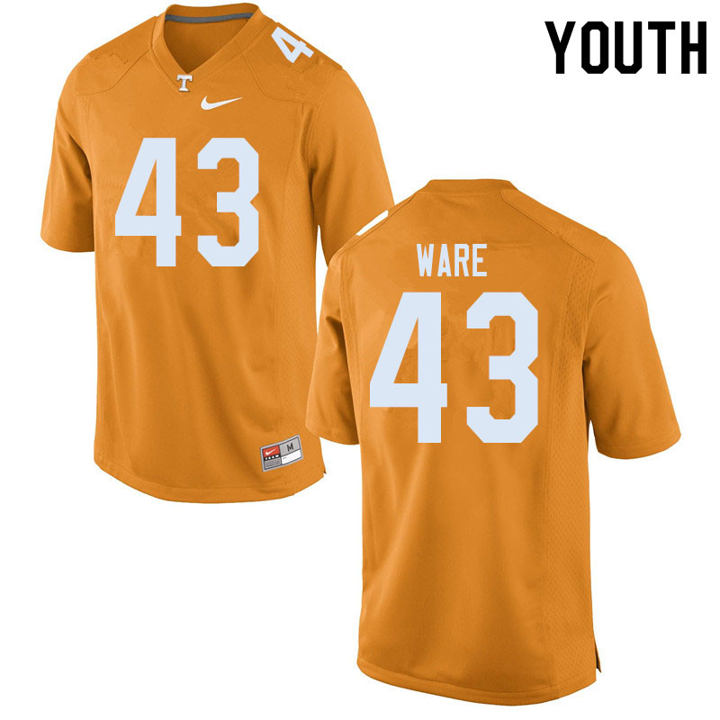 Youth #43 Marshall Ware Tennessee Volunteers College Football Jerseys Sale-Orange - Click Image to Close